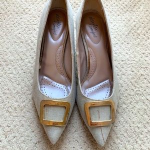 Dexflex nude tweed heel